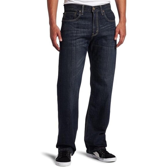 NWT $69.50 Levi's 569 Loose Straight Jeans 100% Cotton Dark Wash Men Size 44x30 - Picture 1 of 7